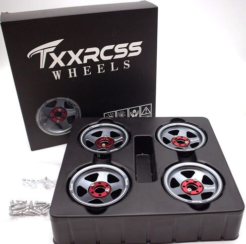 Adjustable 2 Offsets RC 2.2 Beadlock Wheels Rims Hub 1/10 Crawle Car Wheel Aluminum Upgrades for Gen8 Everest Gen 7 Pro / SCX10 Trx4m(4PC) (Black) in Kuwait
