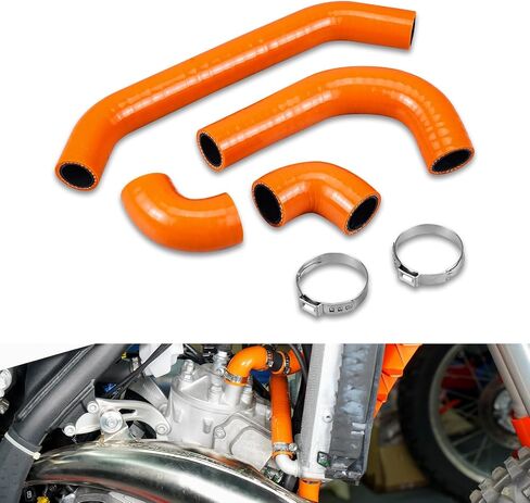 مجموعة مشابك خرطوم مبرد المبرد من السيليكون الأسود متوافقة مع KTM 250 300 XC SX 2023-2024 250 300 EXC XCW 2024، متوافقة مع Husqvarna 300 TX 2023-2024 250 300 TE 2024، انظر الإعداد in Kuwait