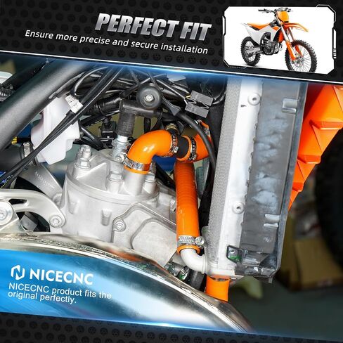 مجموعة مشابك خرطوم مبرد المبرد من السيليكون الأسود متوافقة مع KTM 250 300 XC SX 2023-2024 250 300 EXC XCW 2024، متوافقة مع Husqvarna 300 TX 2023-2024 250 300 TE 2024، انظر الإعداد in Kuwait