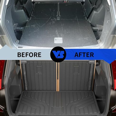 Rongtaod Cargo Mat Compatible with 2018-2024 2025 Volkswagen Atlas (NOT for Cross Sport) Trunk Mat Trunk Liner Cargo Liner Back Seat Cover 2023 VW Atlas Accessories (Trunk Mat with Backrest Mat) in Saudi Arabia