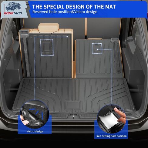 Rongtaod Cargo Mat Compatible with 2018-2024 2025 Volkswagen Atlas (NOT for Cross Sport) Trunk Mat Trunk Liner Cargo Liner Back Seat Cover 2023 VW Atlas Accessories (Trunk Mat with Backrest Mat) in Saudi Arabia