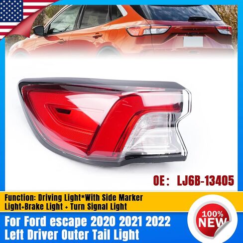 مجموعة مصابيح خلفية LED خارجية خلفية إضاءة واضحة متوافقة مع 2020 2021 2022 Ford Escape الجانب الأيسر للسائق LJ6Z-13405-E in Saudi Arabia