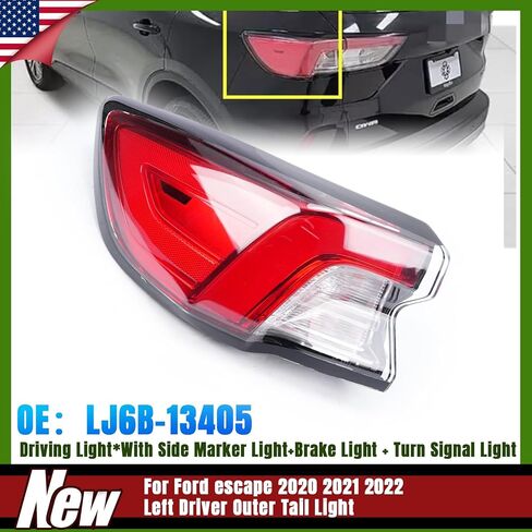 مجموعة مصابيح خلفية LED خارجية خلفية إضاءة واضحة متوافقة مع 2020 2021 2022 Ford Escape الجانب الأيسر للسائق LJ6Z-13405-E in Saudi Arabia
