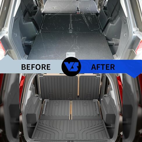 Rongtaod Cargo Mat Compatible with 2018-2024 2025 Volkswagen Atlas (NOT for Cross Sport) Trunk Mat Trunk Liner Cargo Liner Back Seat Cover 2023 VW Atlas Accessories (Trunk Mat with Backrest Mat) in Saudi Arabia