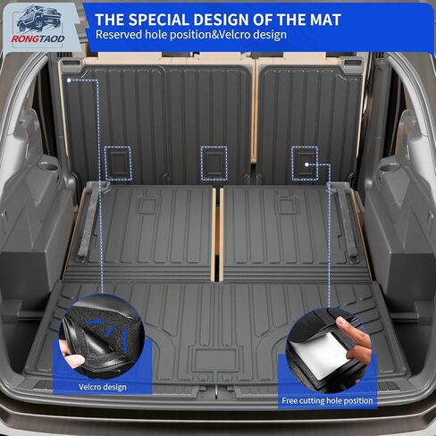 Rongtaod Cargo Mat Compatible with 2018-2024 2025 Volkswagen Atlas (NOT for Cross Sport) Trunk Mat Trunk Liner Cargo Liner Back Seat Cover 2023 VW Atlas Accessories (Trunk Mat with Backrest Mat) in Saudi Arabia