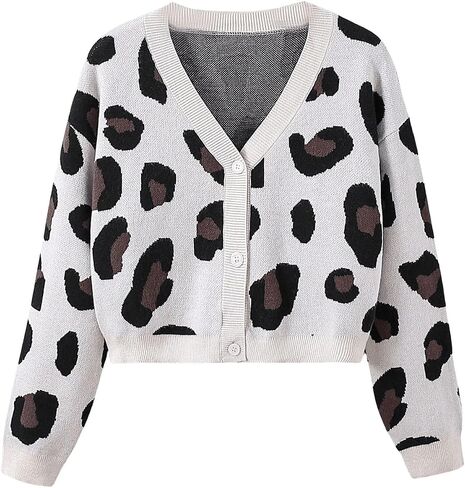 WDIRARA Girl's Strawberry Printed Button Front Long Sleeve Casual Cardigan Sweaters in Saudi Arabia