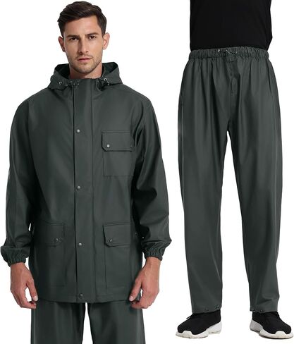 FWG Waterproof Rain Suit & Multi-Pocket Lightweight and Durable & Unisex &Ideal for Outdoor Fishing in Kuwait