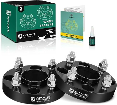 YHTAUTO 4x4.5 Hub Centric Wheel Spacers 1 Inch Fits Nissan Altima Maxima 200SX 240SX 300ZX, Infiniti G20 M30 4x114.3mm Tire Spacers w/ M12x1.25 Studs, 66.1mm Hub Bore 4 Lug 4PCS Black Spacers in Saudi Arabia