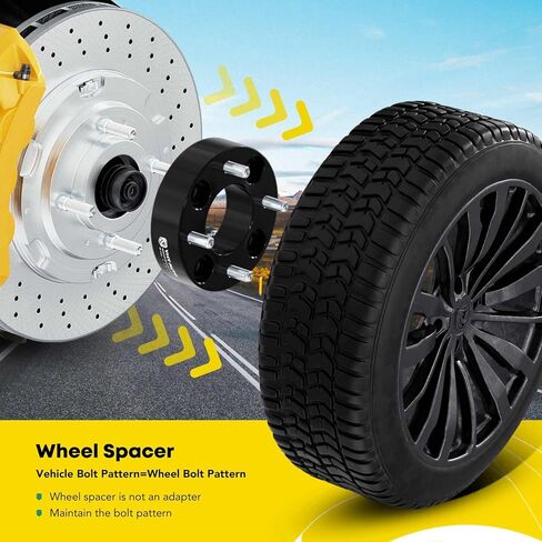 YHTAUTO 4x4.5 Hub Centric Wheel Spacers 1 Inch Fits Nissan Altima Maxima 200SX 240SX 300ZX, Infiniti G20 M30 4x114.3mm Tire Spacers w/ M12x1.25 Studs, 66.1mm Hub Bore 4 Lug 4PCS Black Spacers in Saudi Arabia