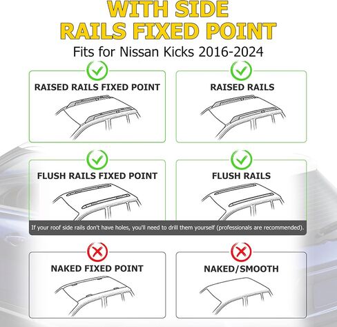 AUXMART Roof Rack Cross Bars fits for Nissan Pathfinder 2022-2024 with Flush Side Rails Fixed Point 220lbs Adjustable Aluminum Crossbars Compatible with Roof Boxes Bags Kayak Bicycle Rooftop in Saudi Arabia