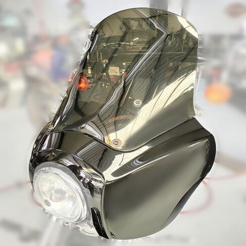 HECASA Fairing W/ 15'' Windshield Compatible with 1987-2017 Harley Davidson Dyna Super Glide Low Rider FXDL T-Sport FXDXT FXR Front Fairing Cover Windshield Windscreen Black & Smoked in Saudi Arabia