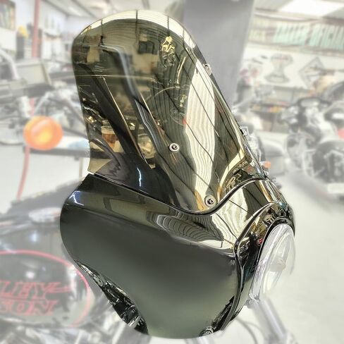 HECASA Fairing W/ 15'' Windshield Compatible with 1987-2017 Harley Davidson Dyna Super Glide Low Rider FXDL T-Sport FXDXT FXR Front Fairing Cover Windshield Windscreen Black & Smoked in Saudi Arabia
