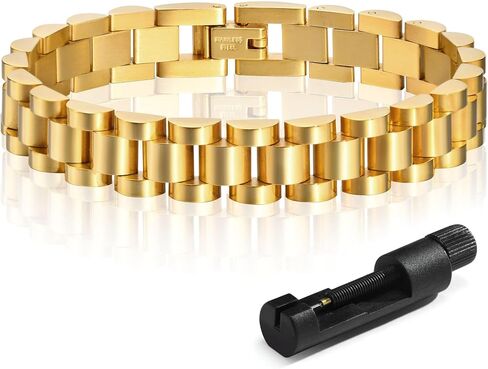 MPRAINBOW Personalized Women Thick Link Bracelet - Love Quote Name ID Engraved Link Bracelet,Adjustable Watch Band Chain Wristband Jewelry Gifts to Lover Girlfriend Wife Mom Sister in Kuwait