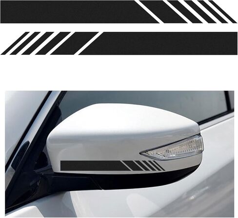 Augeny 2 PCS Car Rear View Mirror Stickers, Waterproof Vinyl Auto Side Rearview Mirror Stripes, Universal Reflective Anti-Collision Striped Warning Decal for Most Vehicles (Pink) in Kuwait