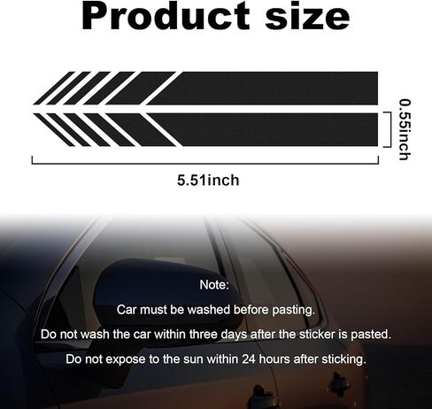 Augeny 2 PCS Car Rear View Mirror Stickers, Waterproof Vinyl Auto Side Rearview Mirror Stripes, Universal Reflective Anti-Collision Striped Warning Decal for Most Vehicles (Pink) in Kuwait