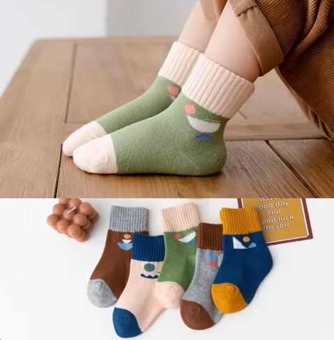 GUGU GAGA kids toddler big little for boys girls unisex fashion cotton crew cute socks - 5 pairs set in Saudi Arabia