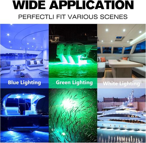 HUSUKU 5.6" LED Marine Courtesy Lights, SOOP3 P3-1 51LED 1800LM IP68 Shuttle Type Boat Transom Light Surface Mount for Yacht Pontoon Kayak Stern Interior Underwater Deck Cabin Fishing (2Pcs Green) in Saudi Arabia
