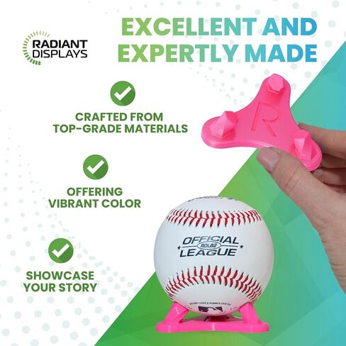 Small Ball Cradle Display Stand - Baseball, Softball and Tennis Ball Holder - Made in USA - Baseball Display Stand, Softball Display Stand, Tennis Ball Display Stand (Black) in Saudi Arabia