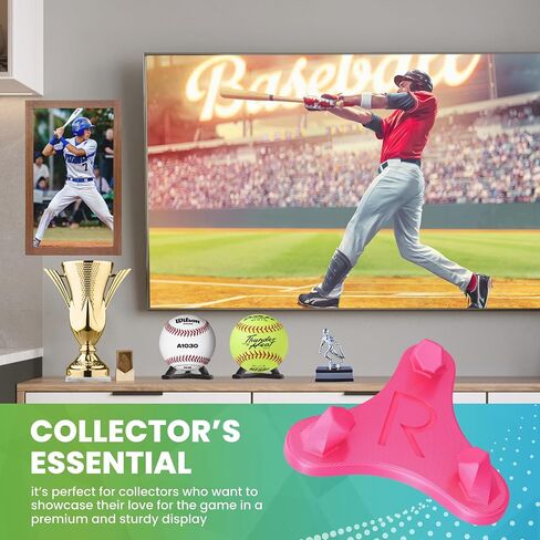 Small Ball Cradle Display Stand - Baseball, Softball and Tennis Ball Holder - Made in USA - Baseball Display Stand, Softball Display Stand, Tennis Ball Display Stand (Black) in Saudi Arabia