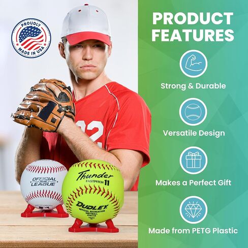 Small Ball Cradle Display Stand - Baseball, Softball and Tennis Ball Holder - Made in USA - Baseball Display Stand, Softball Display Stand, Tennis Ball Display Stand (Black) in Saudi Arabia