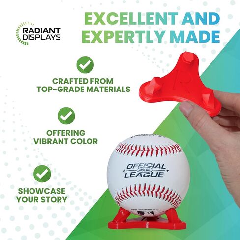 Small Ball Cradle Display Stand - Baseball, Softball and Tennis Ball Holder - Made in USA - Baseball Display Stand, Softball Display Stand, Tennis Ball Display Stand (Black) in Saudi Arabia