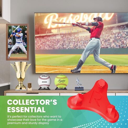Small Ball Cradle Display Stand - Baseball, Softball and Tennis Ball Holder - Made in USA - Baseball Display Stand, Softball Display Stand, Tennis Ball Display Stand (Black) in Saudi Arabia