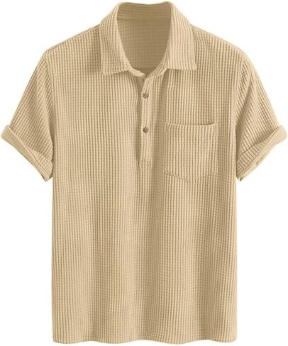 ZAFUL Men's Casual Button-Down Shirts Short Sleeve Striped Dress Shirts Button Down Tops in Saudi Arabia