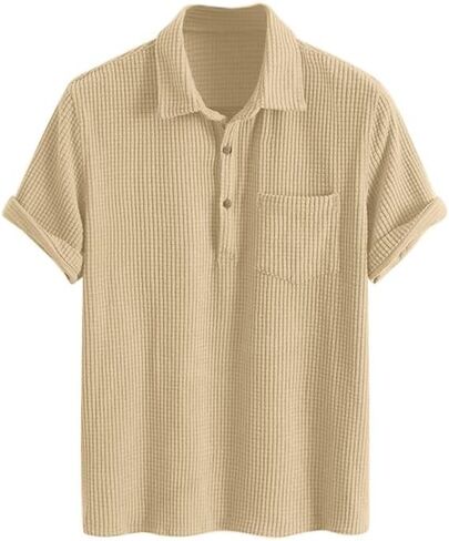 ZAFUL Men's Casual Button-Down Shirts Short Sleeve Striped Dress Shirts Button Down Tops in Saudi Arabia