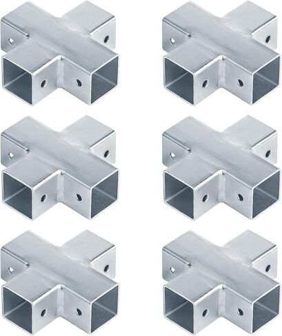 12PCS 1" X 1" Slip Square Tube Coupler, Straight Line Square Tube Connector Heavy Duty Galvanized Square Tube Fittings Chain Fence Guardrail Rail for 25.4mm Square Pipe Thickness 1.2mm in Kuwait