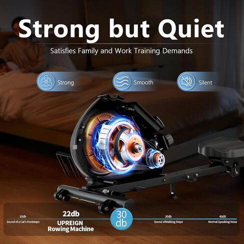 Rowing Machine, 12 Adjustable Resistance, Sliding Seat Cushion with LCD Display, Foldable, Weight Capacity 265lbs, Suitable for Home Use in Saudi Arabia