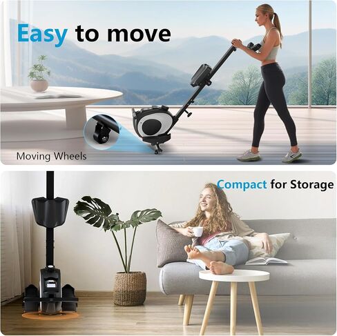 Rowing Machine, 12 Adjustable Resistance, Sliding Seat Cushion with LCD Display, Foldable, Weight Capacity 265lbs, Suitable for Home Use in Saudi Arabia