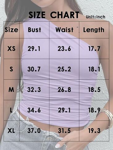 NTSWZYS Women One Shoulder Tank Tops Double Lined Sleeveless Going Out Shirts Slim Fit Ruched Tops Summer Fashion 2024 in Saudi Arabia