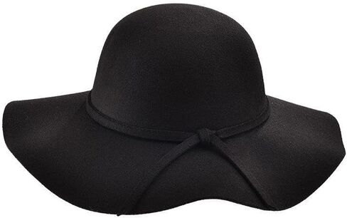 Fedora Hats for Women Hepburn Style Wide Brim Sun-Hat Rhinestone Dome Top Felt Hat Elegant Lady Wedding Floppy Hat in Saudi Arabia
