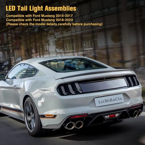 LED Tail Light Assembly for Ford Mustang & Shelby GT 350 2015-2022 (US Version) with Sequential Turn Signal Light, Rear Replacement Lamp Driver & Passenger Side（Clear Lens） in Saudi Arabia