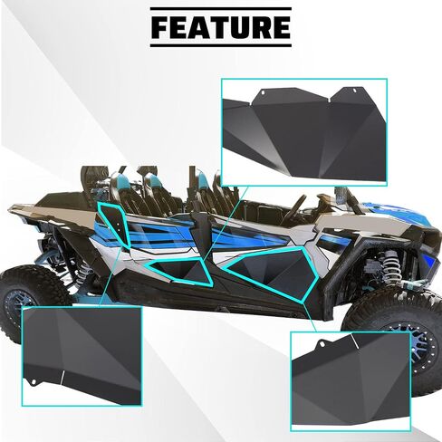ECOTRIC 2879509 Lower Door Panels Insert Kit Compatible with 2014-2023 Polaris RZR 900 1000 XP S Turbo 2 Door W/OEM Style Frame in Kuwait