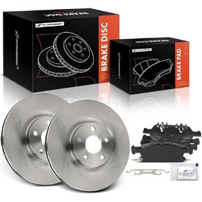 A-Premium 12.44 inch (316 mm) Front Vented Disc Brake Rotors + Ceramic Pads Kit Compatible with Select Ford and Lincoln Models - Edge 2015-2020, Continental 2017-2020, 6-PC Set