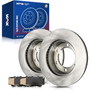 KAX Front Brake Kit, OE Brake Rotors and Ceramic Brake Pads | Fits Tacoma 1999-2003, Tacoma 2004 3.4L, Tacoma 2004 2.4L, Tacoma 2004 2.7L, Automotive Replacement Brake Kit