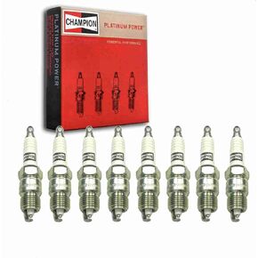 8 pc Champion Platinum Spark Plugs compatible with Ford F-150 5.0L 5.8L 6.6L 7.5L V8 1975-1996