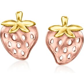 RS Pure by Ross-Simons 14kt 2-Tone Gold Strawberry Earrings