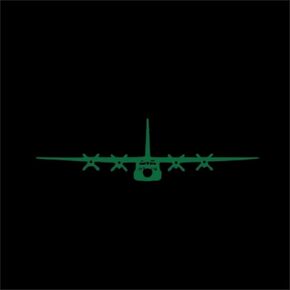 DF C-130 Hercules Pilot Vinyl Sticker - No Auxiliary Tanks Decal for Air Force Military Transport Crew | 5-Inch Bumper, Car, and Window Sticker