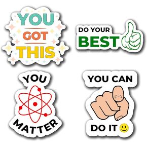 4Pcs Positivity Stickers You Got This, You Matter Growth Mindset Vinyl Decals Inspirational & Encouraging Quotes Waterproof Stickers for Water Bottles Laptop Car Encouragement Stickers for Adults 3"