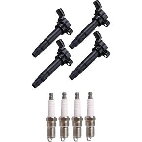 ENA Set of 4 Ignition Coil Pack and Set of 4 Iridium Spark Plug 1.2L Compatible with Chevrolet Chevy 2013 2014 2015 Spark 1.2 L4 Replacement for C1846 UF725 5C1903 25190788 96983945 5308