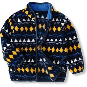 Kids Printed Polar Fleece Jacket Baby Boys Girls Toddler Autumn Winter Warm Spring Autumn Outerwear Soft Lightweight