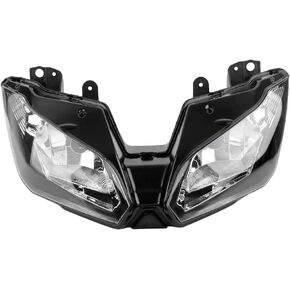 Mallofusa Motorcycle Front Headlight Headlamp Assembly Compatible for Kawasaki Ninja 300 2013-2018 Versys 650 1000 2015 2016 2017 2018
