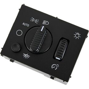 Headlight Switch Fits for 2003-2007 Chevy Silverado Suburban Tahoe Avalanche,for GMC Sierra Yukon,for Cadillac Escalade, Headlamp Dimmer Switch Greenish LED Light Replaces# D1595G,19381535