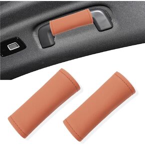 2PCS Leather Inside Car Door Handle Protector,Colorful Car Handle Cover for Car Decorations & Door Pull Handle Protections,Universal Interior Car Door Handle Scratch Protector (Black)