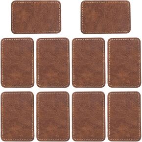 OIIKI 8 PCS Leather Hats Patches for Laser Engraving, Iron on Blank Leatherette Patches, PU Leather Patches, Repair Patches for DIY Sewing Crafts, Jackets, Jeans (4 Shapes, 2 Color)