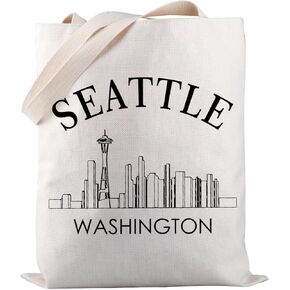 PWHAOO Seattle Washington Travel Merchandise Seattle Washington Tote Bag Seattle Trip Gift Seattle Lover Gift