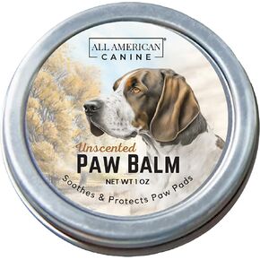 بلسم مخالب طبيعي من All American Canine - بلسم مخالب للكلاب، يحمي ويشفي الكفوف الجافة أو الرقيقة أو المتشققة - غير سام ولا يسبب الحساسية - (بلسم مخالب، علبة 118 مل) - غير معطر