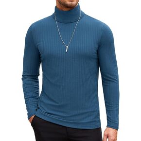 COOFANDY Men's Turtleneck Sweater Slim Fit Lightweight Basic Ribbed Sweaters